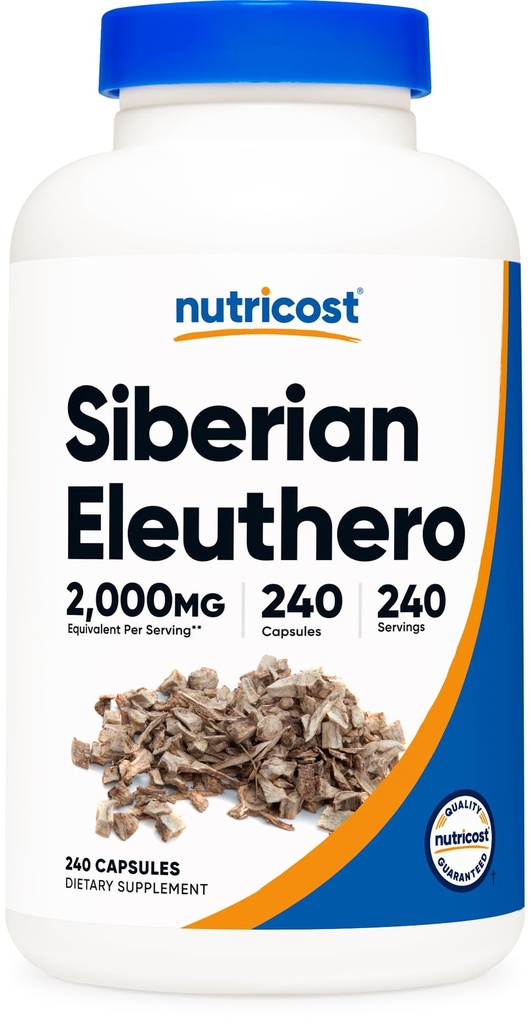 Nutricost Sibirya Eleuthero 500 mg, 240 Capsules - Eleutheroccus Senticosus - Gluten Free & Non-GMOMO
