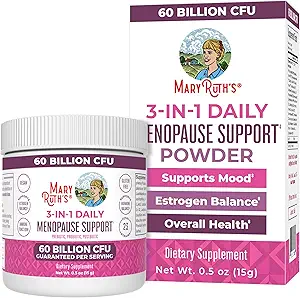 MaryRuth Organics 3-in-1 Menopause Probiyotiks for Women | Klinik Olarak Test Edildi | Kadınlar için Menopause Supplement | Hormonal Destek & Estrogen Supplement for Women / 60 Milyar CFU | Allergen Free | 0,5 oz