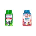 Vitafüzyon Ekstra Güçlü Melatonin Gummy Vitamins, 5 mg, 120 ct Gummies & Fiber Well Sugar Free Fiber Supplement, Peach, Strawberry ve BlackBerry Flavored Supplements, 90 Count