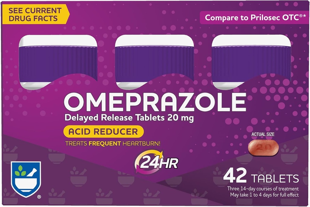 Rite Aid Acid Editor Omeprazole Gecikmiş Yayın Tabletleri - 20 mg, 3 Şişeler, 14 Kont Every Count42 Total), Unflavored, Heartburn, Heartburn Tıp, Frequent Kalpburnu Tedavileri