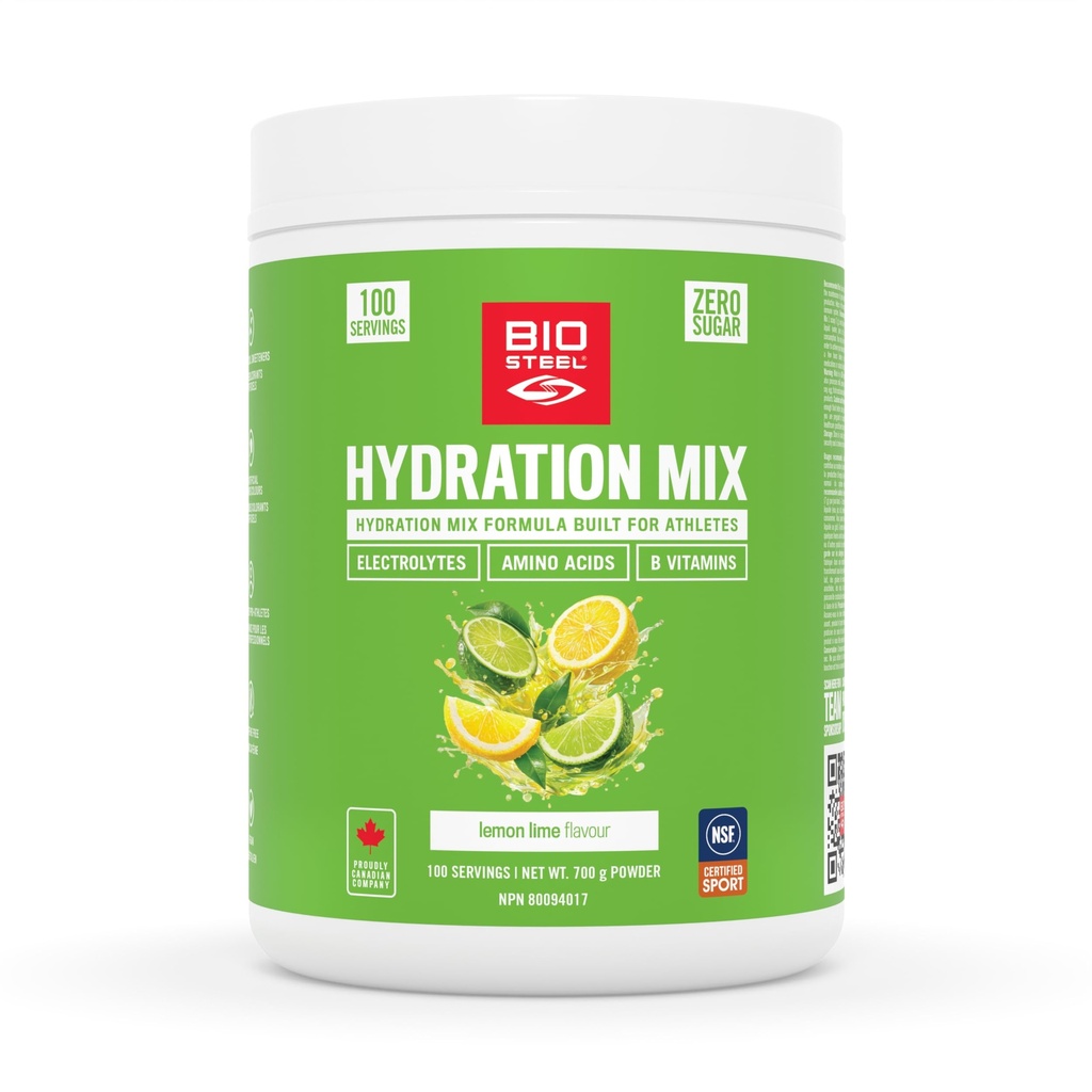 BioSteel Hydration Mix - Sugar Free, Essential Electrolyte Sports Drink Powder - Lemon-Lime - 100 Servings