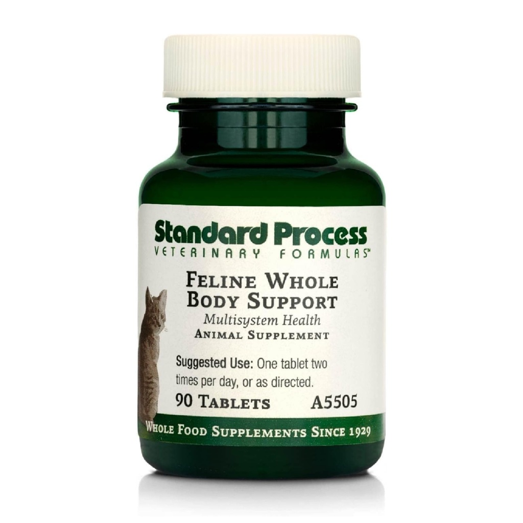 Standard Process Inc. Feline Whole Body Support - Nutritional Cat Supplement for Multisystem Health - Daily Maintenance - 90 Tablets