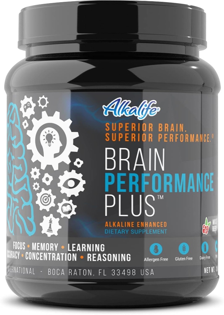 Alkalife Brain Performance Plus – Πρώτη Αλκαλίνη Ενισχύοντας Nootropic για να μεγιστοποιήσει το γνωστικό δυναμικό, να ενισχύσει τη μνήμη, εστίαση και νοητική σαφήνεια, και την υποστήριξη συνολικής εγκεφαλικής υγείας – 10oz