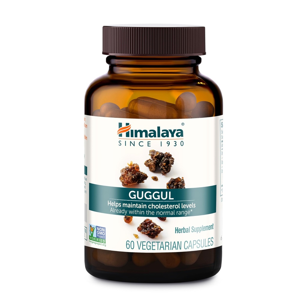 Himalaya Guggul - Herbal Liver Support for Liver Detox, Cholesterol, HDL & LDL Support - Vegan, Non-GMO, Gluten Free, 720 mg, 60 κάψουλες