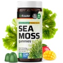 BIO KRAUTER Ιρλανδική Θάλασσα Moss Gummies για γυναίκες και άνδρες - 2840 mg Δύναμη - 90 Vegan Chews - Bladderwrack & Burdock Root Supplement - Chondrus Crispus Formula - Seamoss Gummies