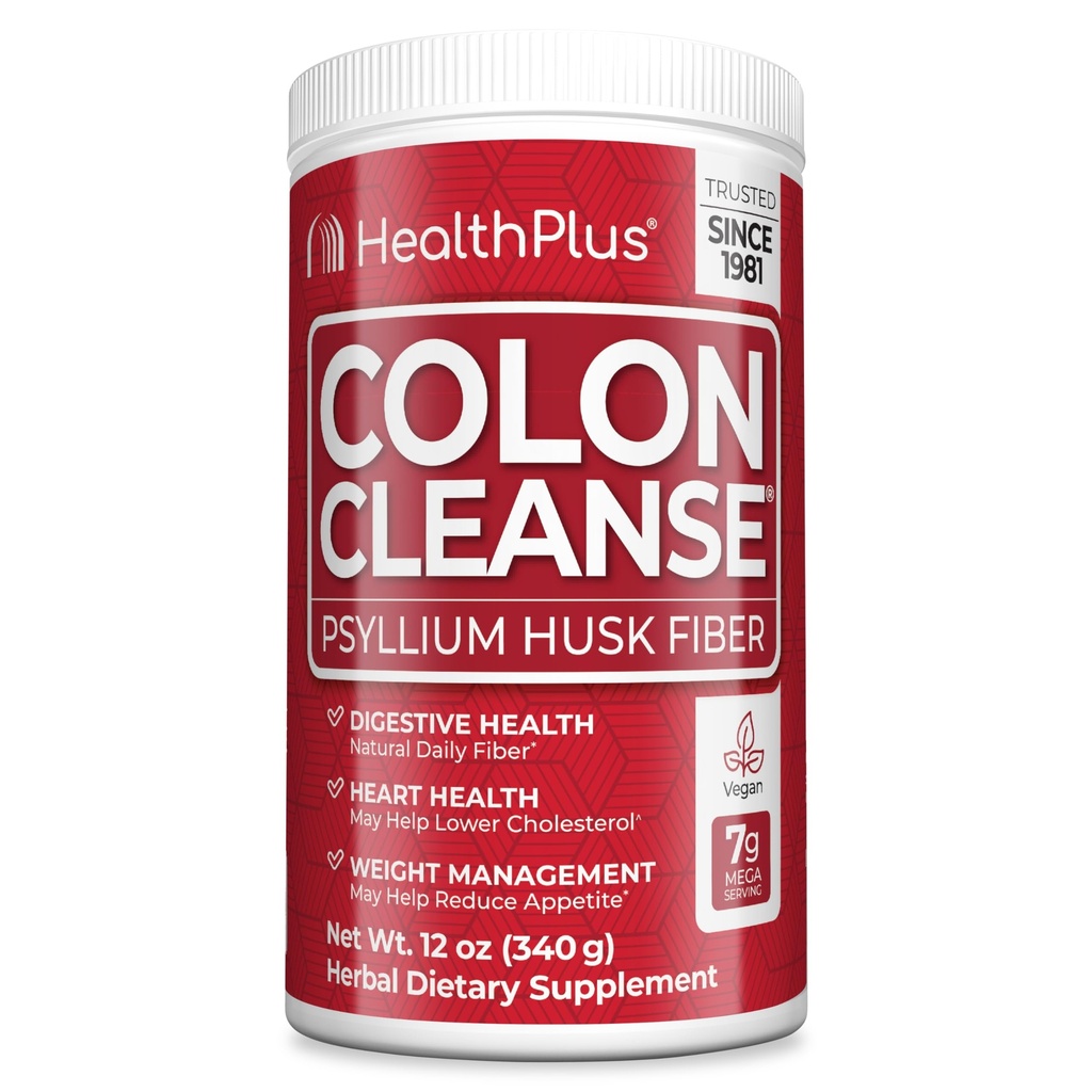 Sağlık Plus Koloni Temiz - Doğal Günlük Fiber Toz- Gluten Ücretsiz, Detox, Kalp Sağlıklı (12 Ounces, 48 Hizmet)