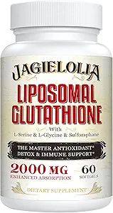 Liposomal Glutathione 2000 mg with L-Serine, L-Glycine & Sulforaphane - Active L-Glutathione Unique Formulation to improve Abpole - Master Antioksi, Detoxing & Immune | 180 Softgels