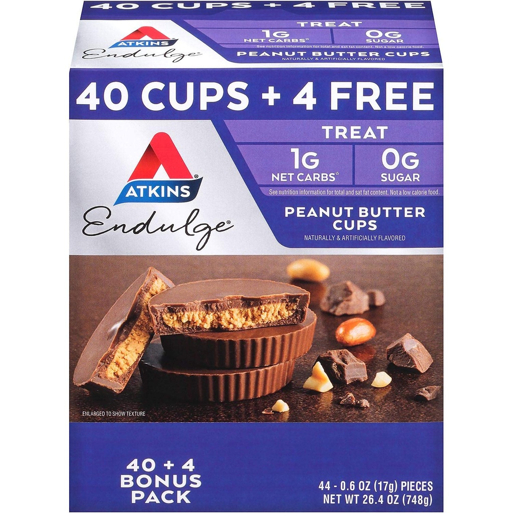 Atkins Endulge Peanut Butter Cups Pack, 26.4 Ounce (Pack of 44)