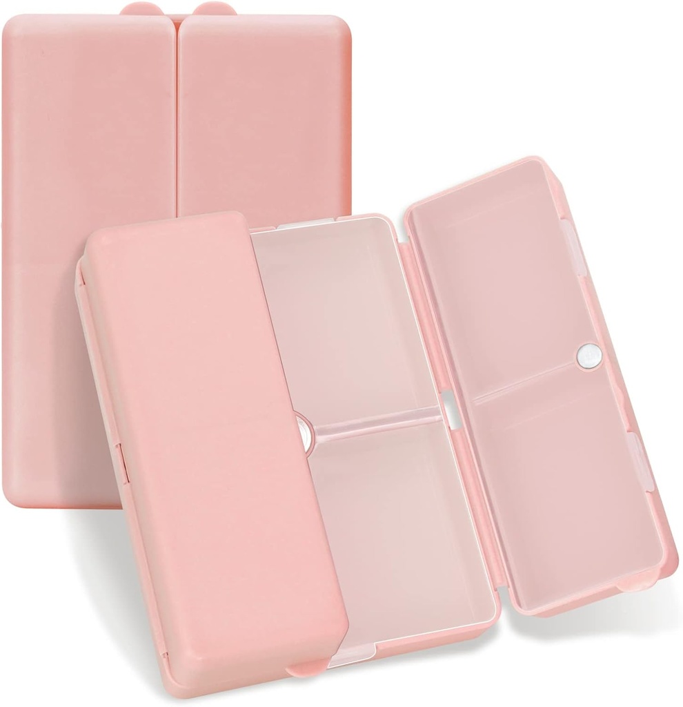 FYY Daily Pill Organizer, Karşılaştırmalı Seyahat Pill Case [Folding Design] Pill Box for Purse Pocket Vitamins,Cod Liver Oil,Supplements and Drug-Rosealtı