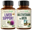 Liver Cleanse Detox & Tamir Süt Butle Supplement & Multivitamin for Men - Tam Erkekler A, C, D, E, B12, çinko ve Erkekler için Daha Fazla Vitaminler