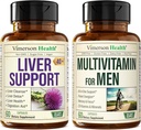 Liver Cleanse Detox & Tamir Süt Butle Supplement & Multivitamin for Men - Tam Erkekler A, C, D, E, B12, çinko ve Erkekler için Daha Fazla Vitaminler