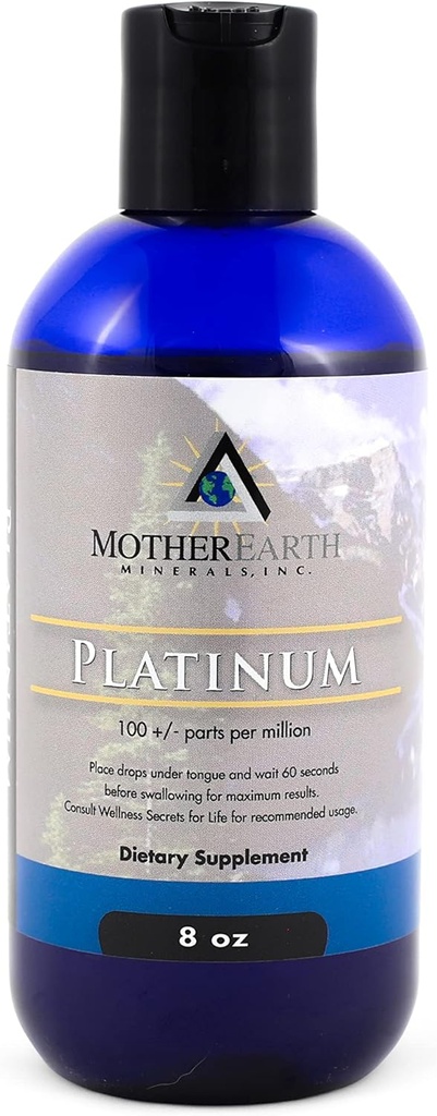Mother Earth Minerals - Platinum - Hücreler için Yaşam ve Yaşam, İnsan Hücresini Enerjilendirmek - 8 Ounce 96 Hizmetler