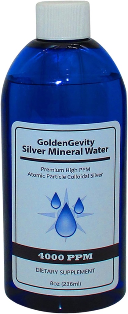 4000 PPM Bioactive Atomic Colloidal Silver, 8 oz | Non-Toxic, Non-GMO Trace Mineral Immune Support Supplement