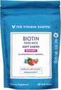 Η βιταμίνη Shoppe Biotin μαλακά μάσημα για τα μαλλιά, το δέρμα και τα νύχια - 5.000mcg - μικτή μούρα (60 μαλακά μάσημα)
