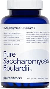 Essential Stacks Saccharomyces Boulardii Probiyotikler (Non-GMO & Gluten Free) - 5 Milyar CFUs for Gut Health (60 Capsules)