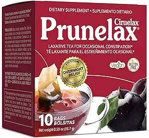 Prunelax Ciruelax Düzenli Kuvvet Laxative Çay Çantası - Doğal Senna Ekstraksiyonları ile Yap, Occasional Constipation, Senna Tür - 10 Çanta