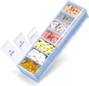 Ekstra Büyük Haftalık Pill Organizer 2 Zaman Bir Gün - Betife 7 Gün Pill Box, AM PM Pill Case with Double Katman Jumbo Karşılaştırmalı Pills, Vitamin, Fish Oil, Supplements (Mavi/Beyaz)