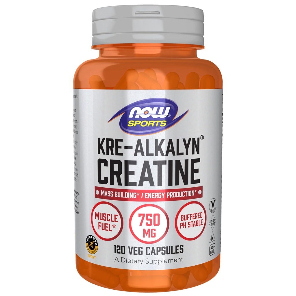 Şimdi Gıda Spor Beslenme, Kre-Alkalyntine 750 mg, Mass Building*/Energy Production *, 120 Veg Capsules