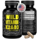 Wild Foods 5000iu Vitamin D3 + K2 | (100mcg Mk7) with Black Pepper Extract, Plant-Based, Non-GMO, Soy & Gluten-Free | Dietary Supplement | Made in USA | 60 Caps (Pack of 2)