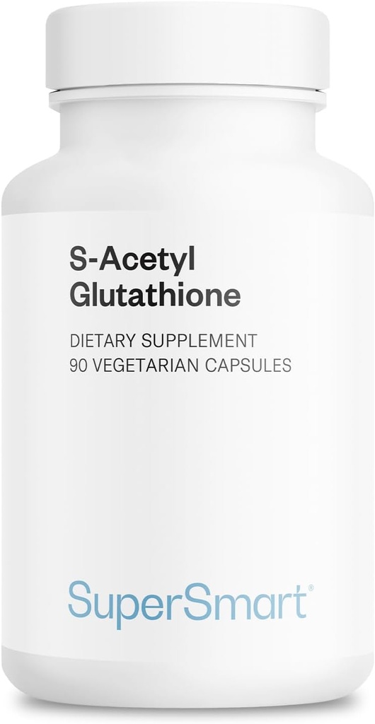 Supersmart S-Acetyl Glutathione günde 300 mg (High Abors) - Stable Form of L-Glutathione Tripeptid - GSH Supplement | Non-GMO & Gluten Free - 90 Vegetarian Capsules