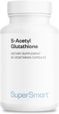 Supersmart S-Acetyl Glutathione günde 300 mg (High Abors) - Stable Form of L-Glutathione Tripeptid - GSH Supplement | Non-GMO & Gluten Free - 90 Vegetarian Capsules