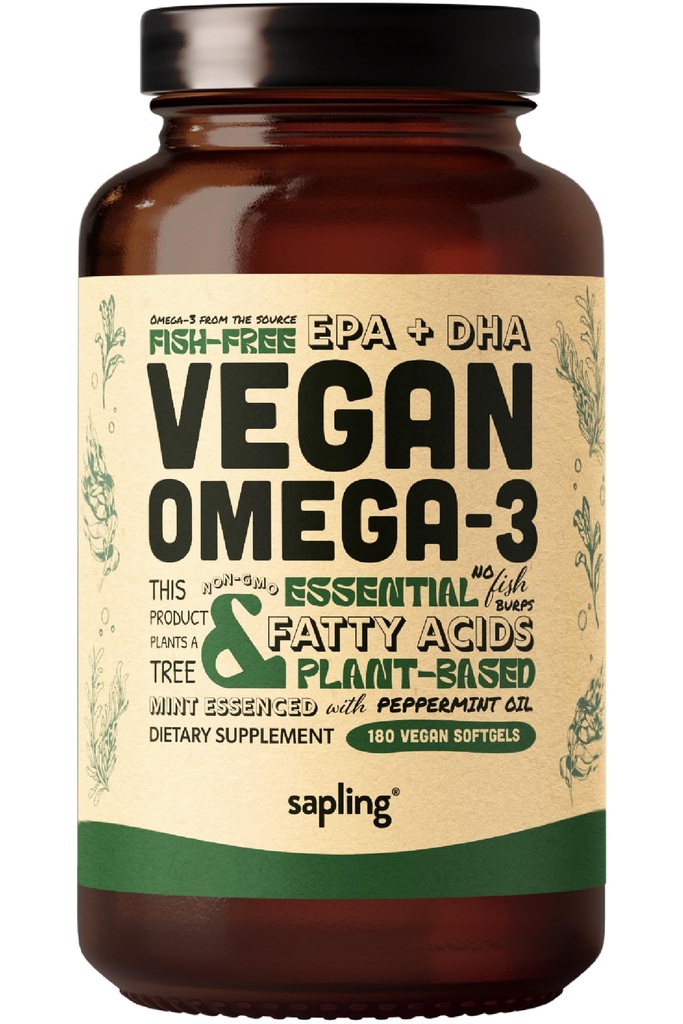 Vegan Omega 3 Supplement - Bitki bazlı DHA & EPA Fatty Asits - Carrageenan Free, Alternative to Fish Oil, Supports Heart, Brain, Joint Health - Sustainable Sourced Algae, Fish Oil Free - 180 Softgels