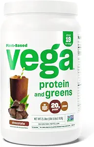 Vega Protein and Greens Protein Powder Chocolate (19 Servings) - 20g Plant Based Protein Plus Veggies, Vegan, Non GMO, Pea Protein for Women and Men, 1.4lb (Packaging May Vary)