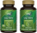 Nature's Way Leg Veins, Supports Health Leg Vein Strength*, 6Herb Mix, At Chestnut Extract, Dandelion, Gluten Free, 120 Vegan Capsules (Pazarlama Mayıs Vary) - 2 Packating