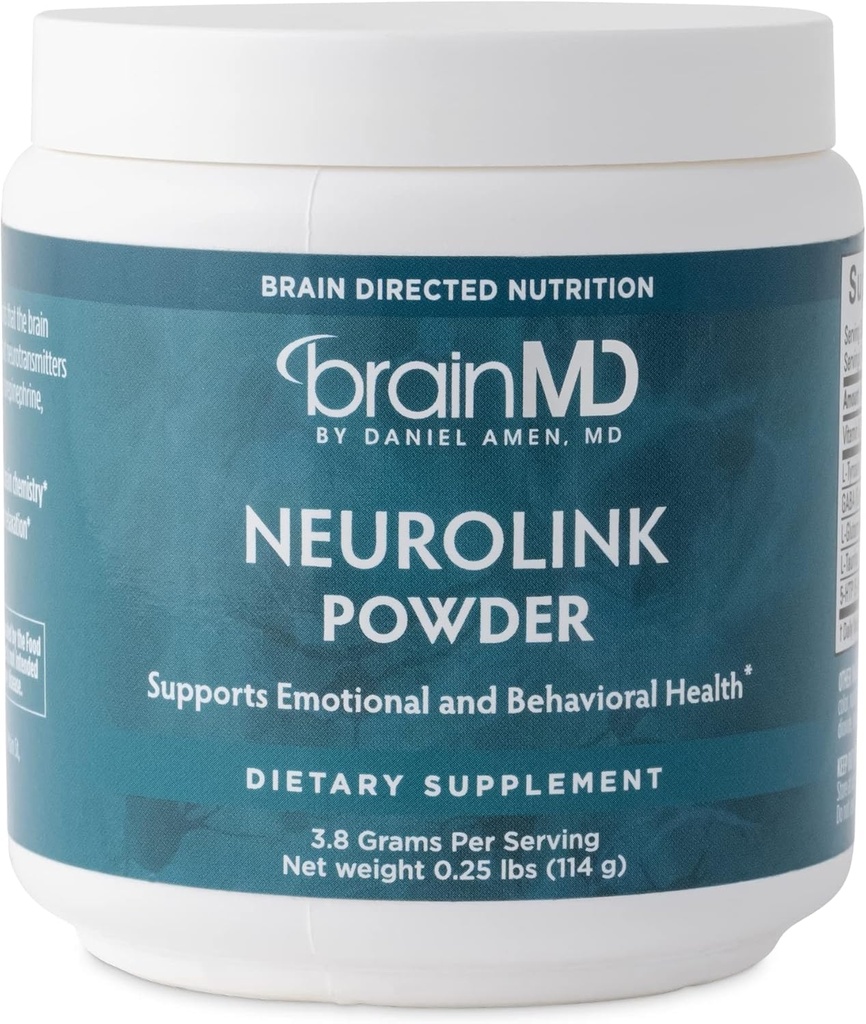 Dr Amen BrainMD NöroLink Toz - 114g - Destekler Memory, Focus & Concentration - Gluten Free - 30 Hizmet