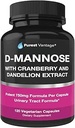 D Mannose Capsules 600 mg D-Mannose Toz Per Cap - Bladder, Urinary Tract ve UTI Destek - 120 Veggie Caps