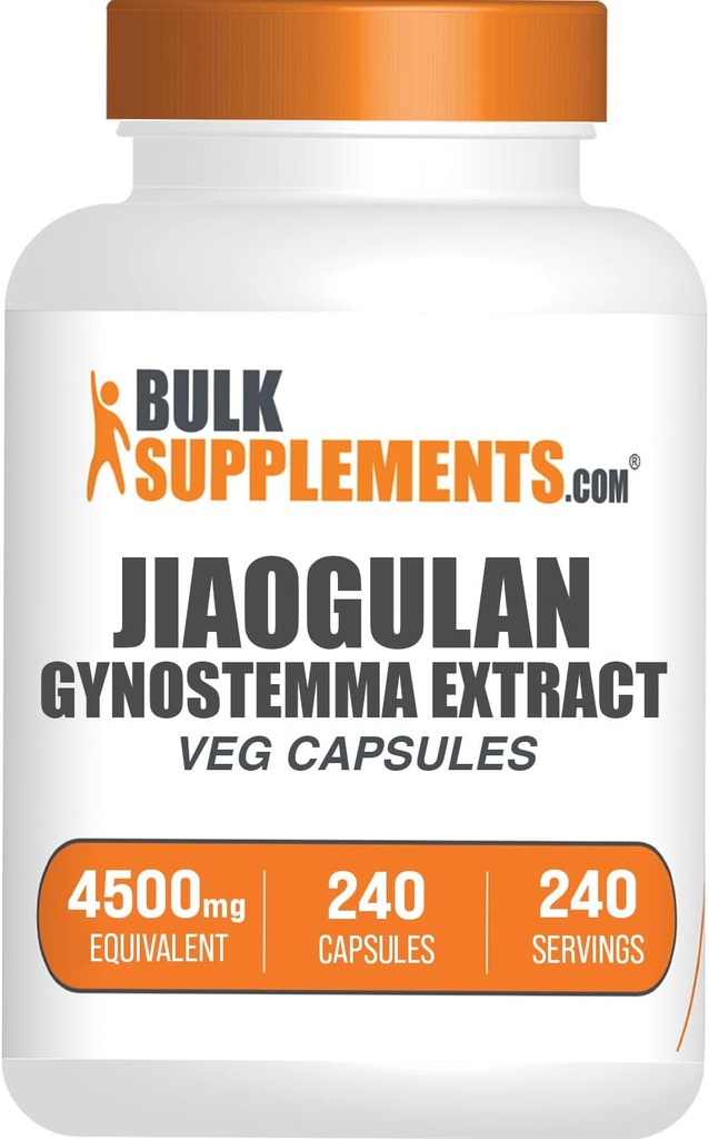 BulkSupplements.com Jiaogulan Capsules - Gynostemma Extract Capsules, Gynostemma Pentaphyllum Extract, Jiaogulan 9000 mg Equivalent - 1 Capsule, 240-Day Supply, 240 Veg Capsules (Packing değişebilir)