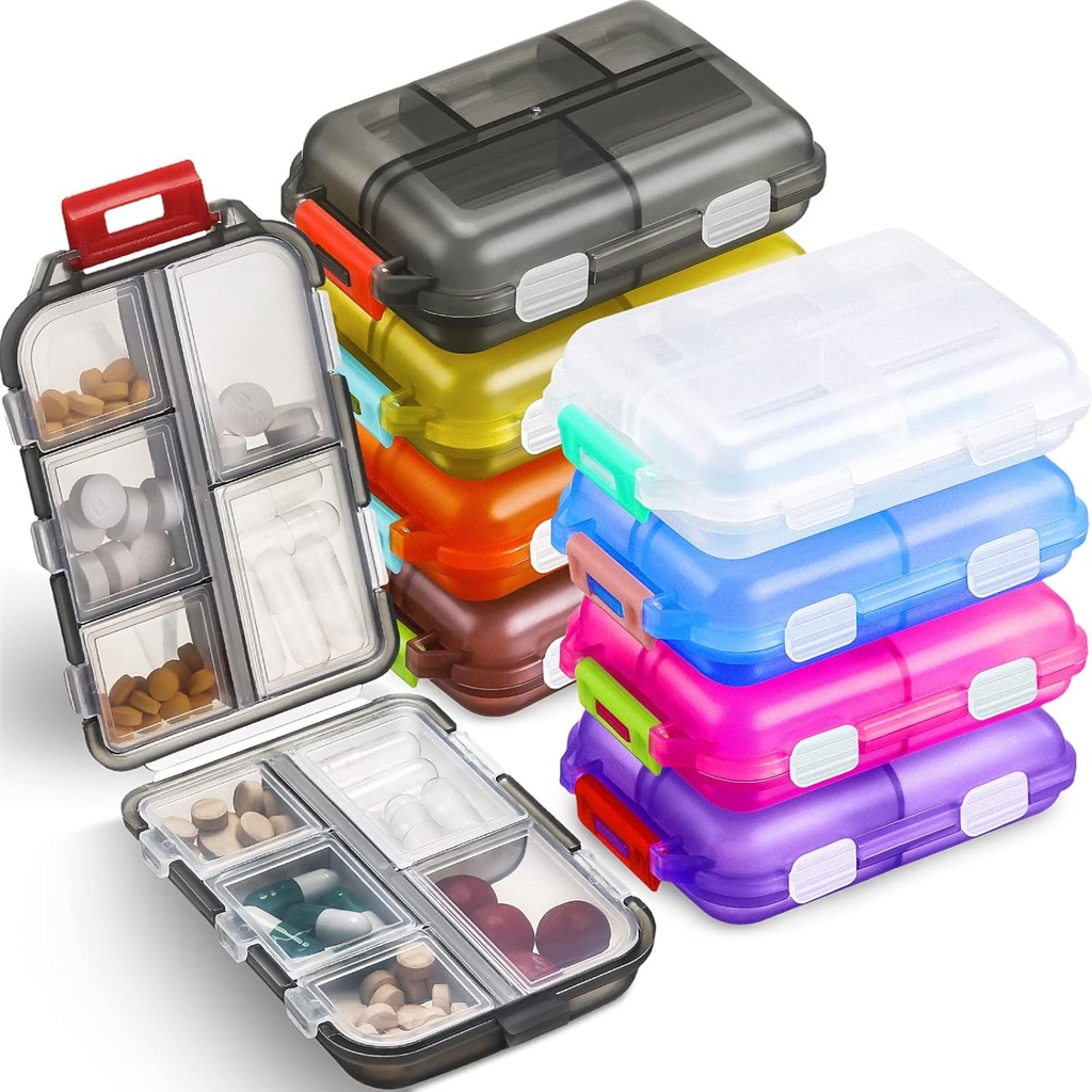 Meekoo 8 Apples Travel Pill Organizer Pocket Portable Pill Case Günlük Konteyner Küçük Konteyner Tıpı Purse Fish Oil Medicine (Multicolor) için 10 Karşılaştırmalı Seyahat