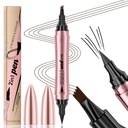 Q710 2in1pen,4-Tip Brow pen&Eyeliner,Dcuble-ended design,wild eyebrow makeup,microblading eyebrow pen,waterproof,Soft nib,With one smooth stroke(2#Dark Brown)