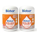 Biobor (2 Pack) Natural Vitamin D3 K2 Gummies, 5000 IU Vitamin D3 & 100 mcg Vitamin K2, Supports Healthy Bone, Immune Health Supplement, No Sugar Added, GMO Free, Gluten Free (Strawberry, 180 Count)