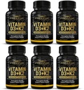 FREZZOR Vitamin D3 and K2 Caps, High Potency D3 2000IU and K2 (MK7) 80mcg, Unique VIT D3 from 100% New Zealand Sheep's Wool Lanolin Cardiovascular Support & Bone Health, 360 Softgels 6 Month Supply