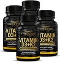 FREZZOR Vitamin D3 and K2 Caps, High Potency D3 2000IU and K2 (MK7) 80mcg, Unique VIT D3 from 100% New Zealand Sheep's Wool Lanolin Cardiovascular Support & Bone Health, 240 Softgels 4 Month Supply