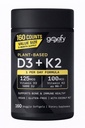 GOOFY TURTLE Sports Vitamin D3 K2 with 5000iu of Plant-Based D3 & 100mcg of Vitamin K2 as MK-7, Non-GMO Verified & Vegan Certified - 160 Liquid Softgels