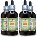 Kava Kava (Piper Methysticum) Γλυκερίτης, αποξηραμένο εκχύλισμα υγρού χωρίς ρίζα αλκοόλη (Όνομα: HerbalTerra, Proudly Made in USA) 4x4 fl.oz (4x120 ml)