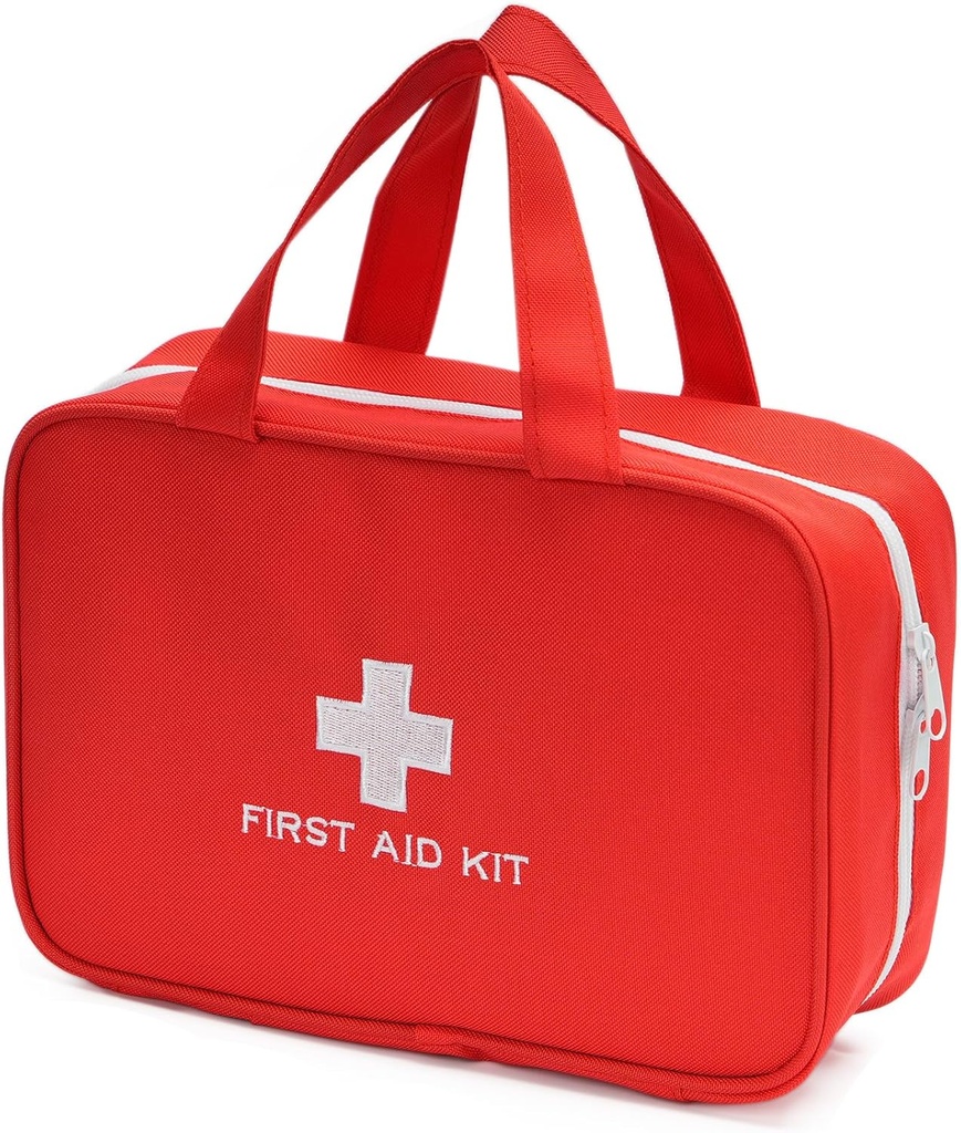 Compact Boş İlk Yardım Kit Bag Acil Travma Tıp Pouch Travel Medicine Organizer Bag for Home, Camping, Traveling, Car (Red)