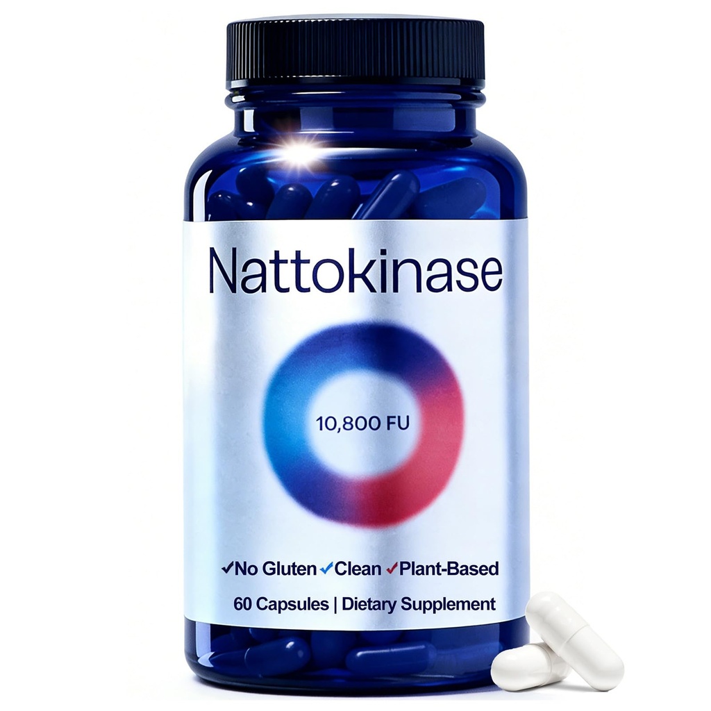 Nattokinase 10800 fu, Ultimate Nattokinase 10800 fu Capsules, Organic Nattokinase Supplement, for Daily Wellness Support – Vegan, Gluten-Free, 60 Capsules