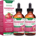 Magnezyum Glycinate ve Citrate Liquid Supplement: Vitamin D3, K2, B6 & L-Theanine, Kas Rahatlama, Uyku Destek & Genel Kadın Sağlığı - 120mL