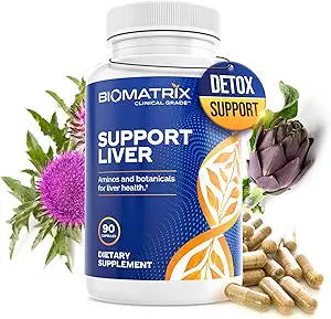 BioMatrix Liver Cleanse Detox & Repair, Artichoke Extract Liver Health Formula, συμπλήρωμα ήπατος με το γάλα γαϊδουράγκαθο, ταυρίνη, μεθειονίνη 1+ Μήνας προσφοράς για άνδρες και γυναίκες