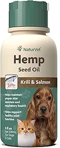 NaturVet Hemp Seed Oil Krill ve Salmon, 16 oz. Sıvı, ABD'de Yapılan