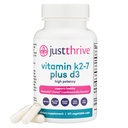 Just Thrive Vitamin K2-7 Plus D3 - Immune, Heart, and Bone Health Supplement, 60 Vegetable Capsules
