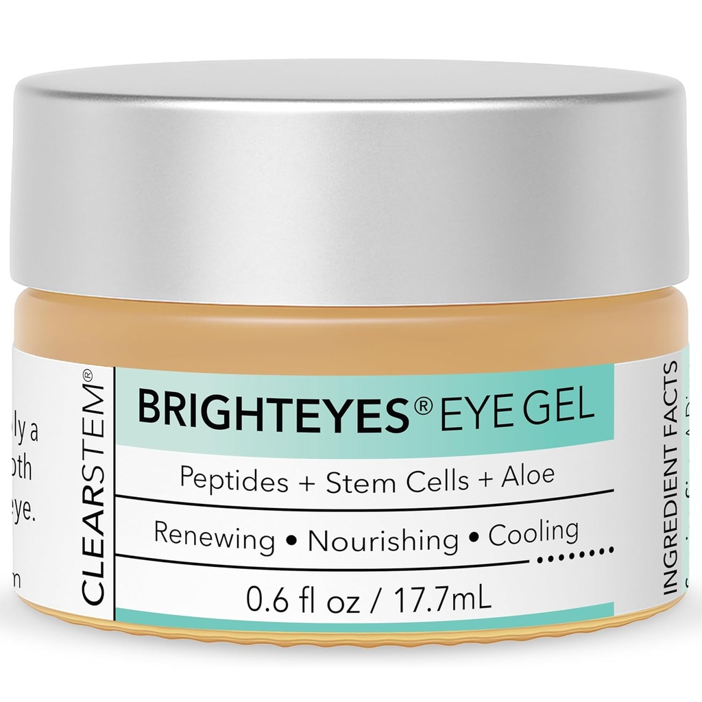 CLEARSTEM - BRIGHTEYES - Eye Gel - Κρέμα ματιών Νουρίσινγκ - Ανανέωση χειλιών - Ψύξη Gel - Stem Cells Blend - Peptides, Collagen, Aloe Vera - Χωρίς γλουτένη - Ομορφιά, Αυτο φροντίδα, φροντίδα δέρματος - 0.6 fl oz