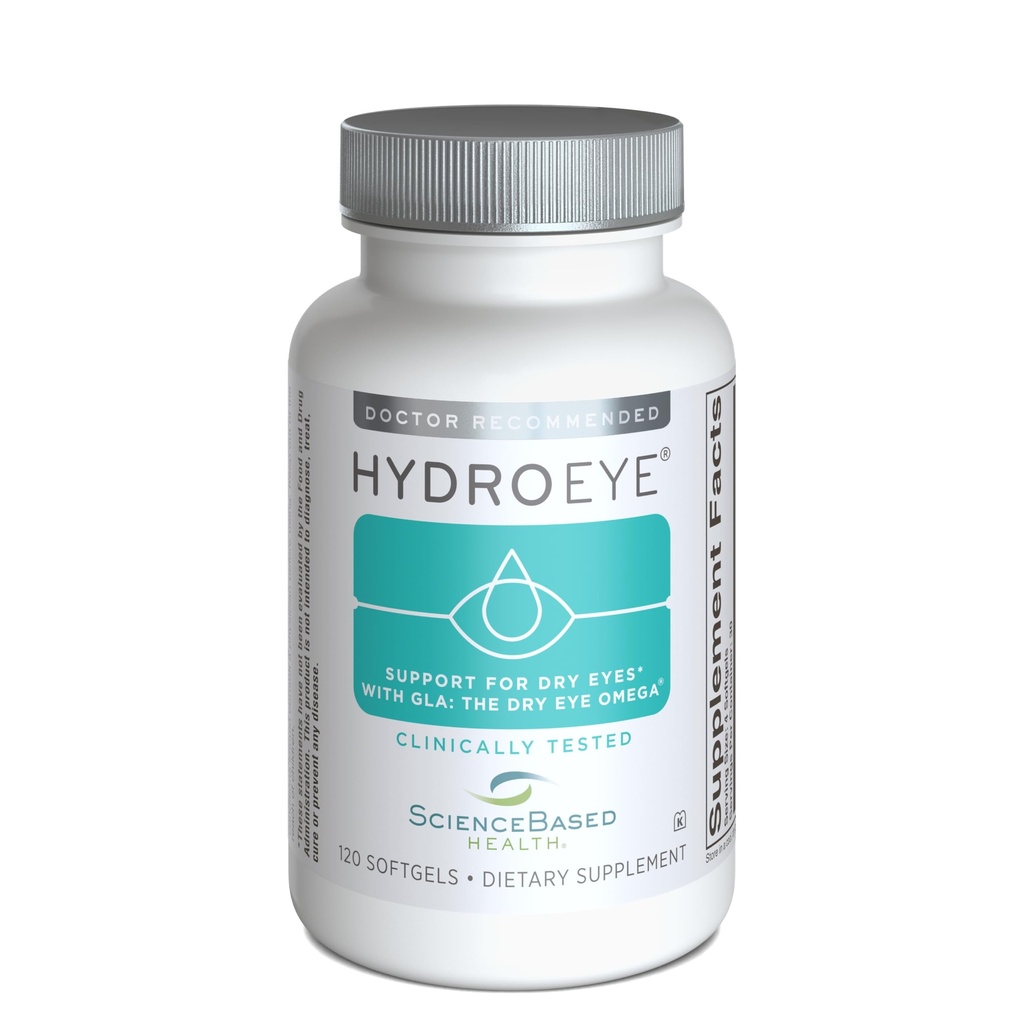 ScienceBased Health HydroEye Dry Eye Supplement – Clinically Tested Formula with GLA, EPA και DHA – Eye Comfort & Tear Film Support – 120 Softgels