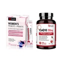 N Vitamin TARGET Probiyotiks Toz Supplement for Women & CoQ10-200mg with PQ L-Carnitine & Omega-3s High Abxias