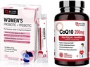 N Vitamin TARGET Probiyotiks Toz Supplement for Women & CoQ10-200mg with PQ L-Carnitine & Omega-3s High Abxias