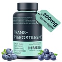 HMS Nutrition Trans‑Pterostilbene 200 mg — High Bioavailability Antioxidant for Healthy Aging, Cellular, Brain & Heart Support — Vegan, Non‑GMO, Soy‑Free, Gluten‑Free, 120 Capsules (120 Day Supply)