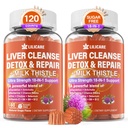 Süt Butle Liver Detox Gummies, 18-IN-1 Liver Cleanse Detox & Tamir Supplement with Berberine, Chicory Root, Turmeric, Artichoke, Dandelion Root, Chanca Piedra, B6 B12-Sugar Free,Pack of 2